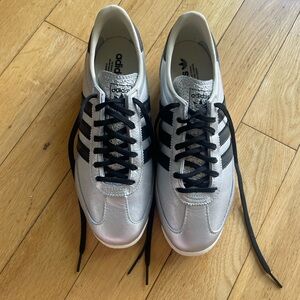Adidas Metallic Silver and Black OG Sneakers